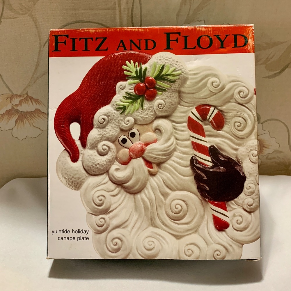Fitz & Floyd Yuletide Holiday Canape Plate - NIB